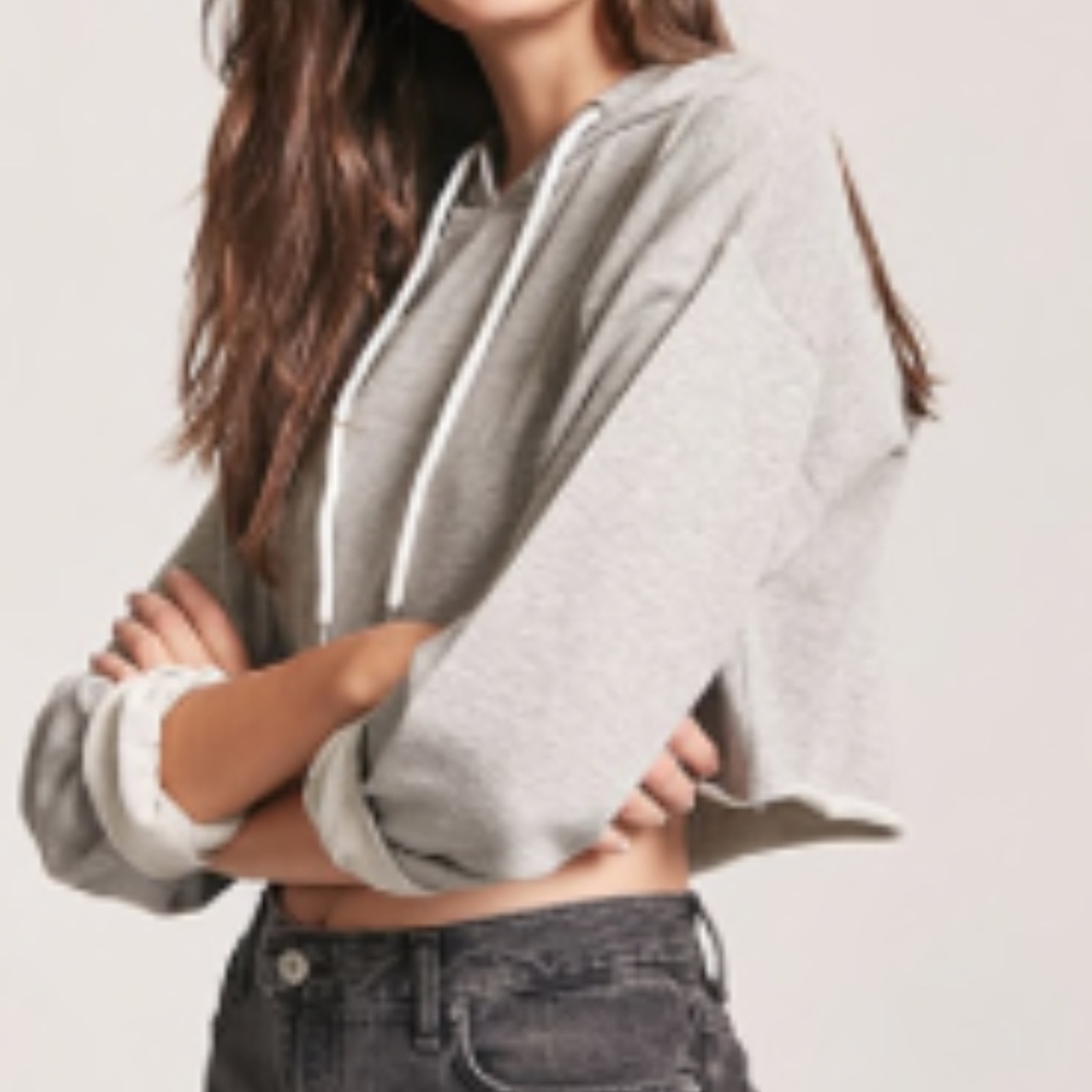 French Terry Crop Hoodie